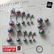 Men's and Women's Eyebrow Piercing Earrings Titanium Curved Barbell Piercing Surabaya Anti-Rust - Ba