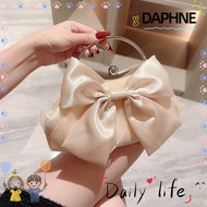 DAPHNE Bowknot Evening Bag, Gold Bright Silk Chain Shoulder Bags, Luxury Banquet Clutch Women Female