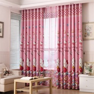 Ready Stock 1 PC Pink Hello Kitty lovely Shading blackout Curtain for Girl's kids 2JL164 Window Door Ring Hook Rod