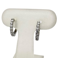 ต่างหูเพชรเจาะหู น้ำหนักรวม 0.10 x 2 กะรัต ทองคำขาว K14WG น้ำหนัก 1.3 กรัม สำหรับผู้หญิง [มือสอง]