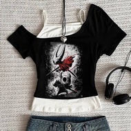 Hollow Knight Cropped Top - Emo Grunge Streetwear Tee