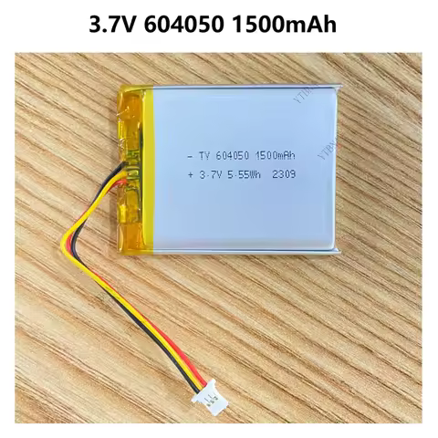 3.7V 1500mAh 604050 Lithium Polymer Rechargeable Battery With Thermistor(Temperature control, NTC) 3