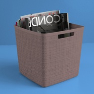 [CURVER] Jute Storage Basket / Recycled Plastic Box / Rectangle Box / ikea shelf box / Cube 17L - Peppercorn