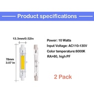 CTKcom 78 mm/3.1 in R7S LED Bulb (2 Pack) 120V 10W White 6000K T3 J Type Halogen Bulb Replacement 10