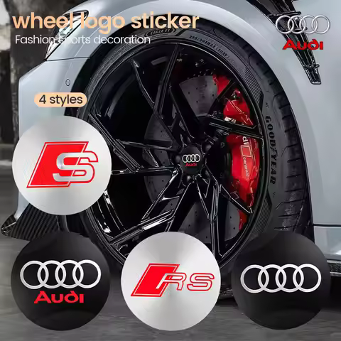 4Pcs 56/59/60mm Car Wheel Stickers Center Hub Cap Badge Cover For Audi Q5 A4 B9 B7 A1 A5 Q3 Q7 A6 C6