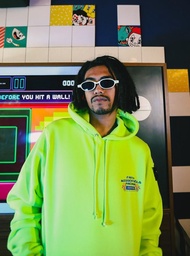 READY W.ESSENTIELS X FTH X PACMAN ARCADE NIGHT HOODIE LIME GREEN - S