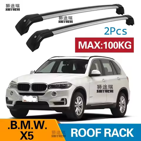 2Pcs Roof Bars for BMW X5 (F15, F85 G05) 2014-2023 2019 2018 Aluminum Alloy Side Bars Cross Rails Ro