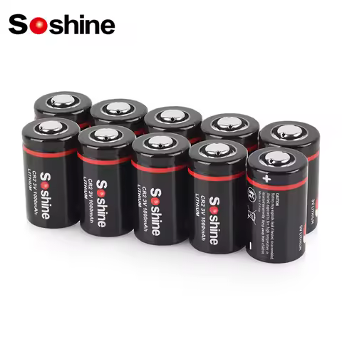Soshine 10PCs 3V CR2 Alkaline Battery CR2 1000mah Lithium Batteries for Remote Control Doorbell Cloc