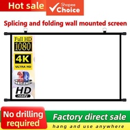 Tela de Projeção Útil 4K de alta definição Montada na Parede 152/183/213/254/305 Cm Adequada para Us