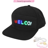 LANFYGOODSS LED Baseball Cap, Programmable Light-Up Baseball Cap Party Customizable Display Hat Blue