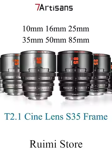 7Artisans 10mm 16mm 25mm 35mm 50mm 85mm T2.1 Cine Lens Hope Series S35 Frame Cine Lens for Sony E Fu