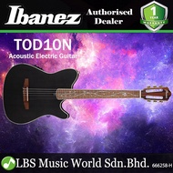 Ibanez TOD10N Solid Sitka Spruce Top FRH Body Acoustic Electric Guitar - Transparent Black