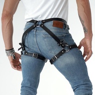 Leg Belt Men Harness Belts Gay Body Bondage Lingerie Gay Clothing for Gay Sex Rave PU Leather Sissy Club Lingerie for Gay Men