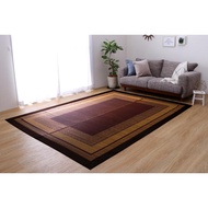 【Direct from Japan】Ikehiko Corporation Rush Rug Carpet Made in Japan "DX Rank Total Colors" Wine, Ap