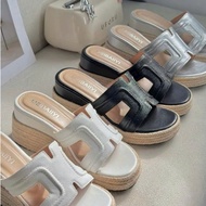 H-shaped Sedge Canoe Sandals with Fashionable Edges, 7-inch High Sole, Soft and Lightweight, Flatter