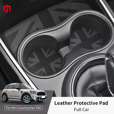 17PCS Whole Car Storage Groove Protect Coaster Car Cup Anti Slip Pad Mat For MINI Countryman F60 Int
