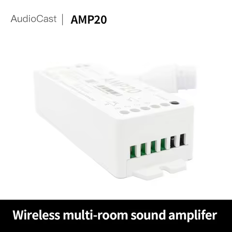 AudioCast AMP20 Wireless Multi-Room Sound Amplifier: WiFi Audio Receiver for Speakers, Airplay DLNA 