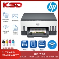 HP Smart Tank 720 All-in-One Printer (Print, Scan, Copy, Auto Duplex, WiFi Printing, Bluetooth)