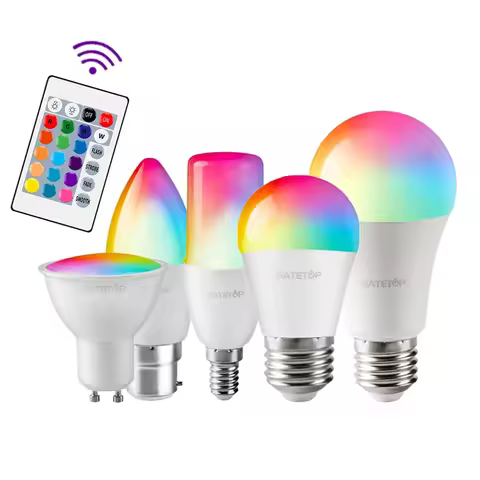 LED Smart RGBW infrared Remote Control Bulb GU10 A60 C37 G45 6W 10W color light dimming suitable for