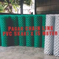 PAGAR CHAIN LINK PVC 15meter (5Kaki x 15meter)