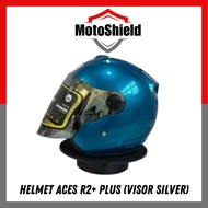 Helmet ACES R2 + Plus Premium Visor Silver (Topi Keledar)