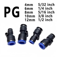 PG Pneumatic Quick Connector for PU Air Hose 5/32 5/16 to 6-12mm