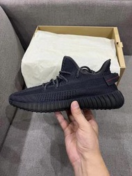 💕adidas originals Yeezy Boost 350 V2 “Black” 鞋帶反光版 運動休閒鞋 黑天使 男女同款