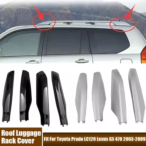 4Pcs/set Silver/Black ABS Roof Luggage Rack Covers Roof Rack Corner Protector Fit For Toyota Prado L