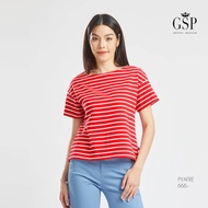 เสื้อยืด เสื้อยืดผู้หญิง Gsp เสื้อยืดลายริ้ว Lucky Stripes New Color New Red สดใส มีสีสัน ใส่สบาย ผ้านุ่มเด้ง ไม่ร้อน ใส่ได้ทุกวัน(PYAFRE)