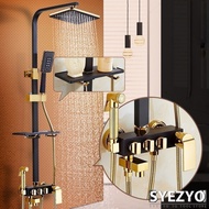Syzzyo Shower Head Set All Copper European Style Black Gold Household Bathroom Rain Sprinkler Toilet Thermostatic SY083