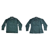 KRS Uniform Full Uniform Hijau Tua Lengan Panjang Kain Cotton Tebal Sekolah Menengah Baju Kokurikulu