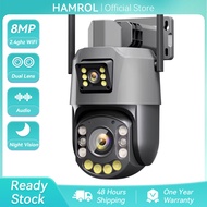 Hamrol 4K 8MP Dual Lens Dual Screen 36X Optical Zoom PTZ WiFI Camera AI Humanoid Detection CCTV