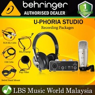 Behringer U-PHORIA STUDIO Recording Bundle with Mic Clamp and Pop Filter UM-2 C1 (UPHORIA UM2 C1 HPS