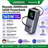 UGREEN 165W 2C1A with 65cm Retractable USB-C Cable Power Bank Portable 20000mAh PD Fast Charging Pow