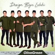 Baju Raya 2023 Color Olive Green Kurta &amp; Baju Melayu Sedondon