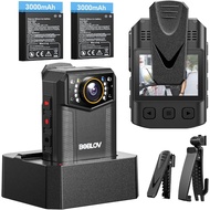 BOBLOV B4K6 Waterproof Body Mini Police Camera 2PCS 3000mAh Batteries 128GB HD 4K with GPS Tracking 