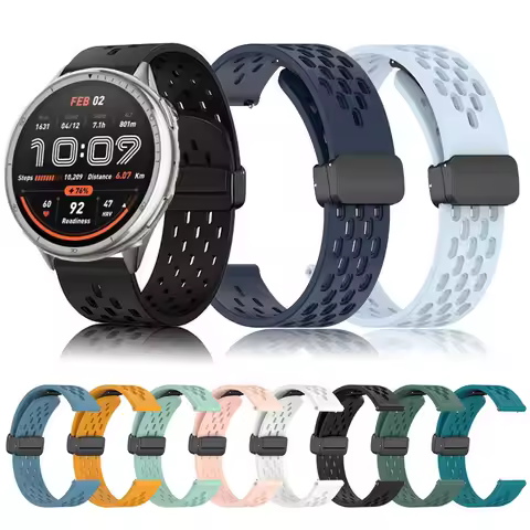 Breathable Magnetic Buckle Strap for Amazfit Active 2 22mm 20mm Silicone Band for Amazfit Active 2 G