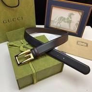 💥現貨💥 低調奢華頂級頭層牛皮雙面兩用方扣商務休閒百搭皮帶 | GUCCI Reversible Square Buckle Leather Belt|