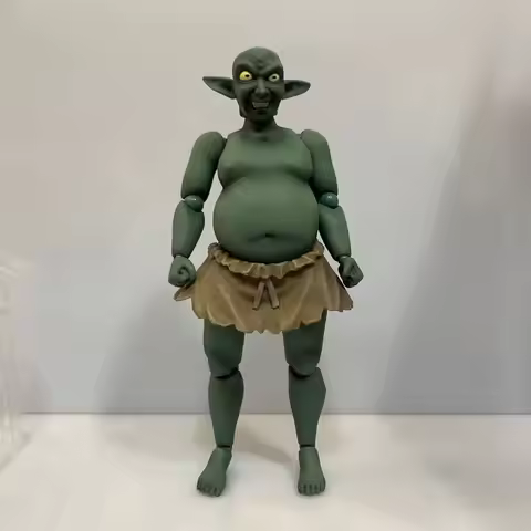 Articulated Fantasy Creatures Set: Poseable Goblin & Troll Warrior Figures, Savage Monster Jointed M