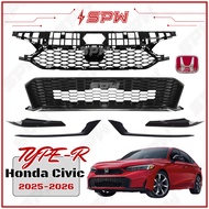 Honda Civic FE (Facelift 2025-2026) Type-R Front Grill Lower Grill FL1 FL4 FL5 Top Grill ABS Gloss B