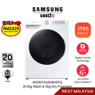 Samsung 9.5/6KG Inverter Smart Front Load Washer Dryer | WD95T634DBH/FQ (Mesin Cuci Washing Machine Mesin Basuh 洗衣机)