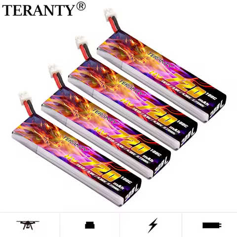 1-10PCS TERANTY 1S 720mah 3.8V 100C/200C HV Lipo Battery With PH2.00 plug for Quadcopter FPV Drone T