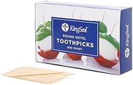 KingSeal 2.5 Inch Wood Round Hotel Toothpicks, Double Point - 4 Boxes of 800 each (3,200pcs total)