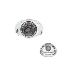 New Ancient Coin Jewelry Natural White Crystal Ring Pure Silver Vintage Niche High-end Light Luxury 