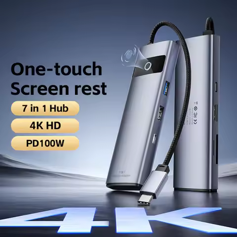 USB 8-in-1 4K HD Type C Hub to Ethernet Port PD 100W Adapter for SD TF Card HDTV Macbook Pro USB 3.0