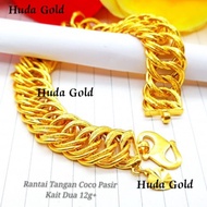 Huda Gold Rantai Tangan Gelang Coco Emas 916 Tulen Original