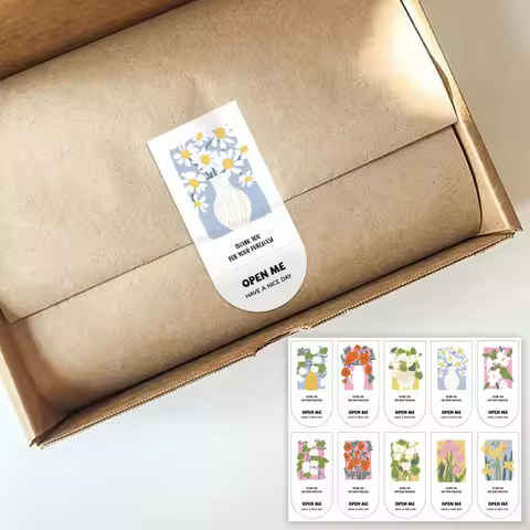 100pcs This Package Nice To Meet You Too Sticker Seal Label Thank You Small Business Handmade Mercha