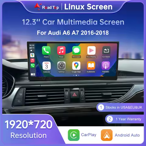 Road Top 12.3" Screen Multimedia For Audi A6 C6 A7 C7 2016-2018 with Wireless CarPlay Android Auto A