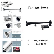 -DIAMOND- 12V Car Air Horn 150DB Super Loud Universal Horn Single Trumpet Compressor 17 Inch 180 Hertz Horn For Car