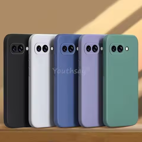 For Google Pixel 9a Case Liquid Silicone Plain Case Pixel 9a Cover TPU Anti-drop Phone Protector Cov